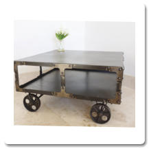 Industrial Coffee Table  H35 x W69  x D69 CM