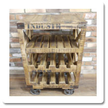 Industrial Wine Trolley  H88 x W59 x D41 CM