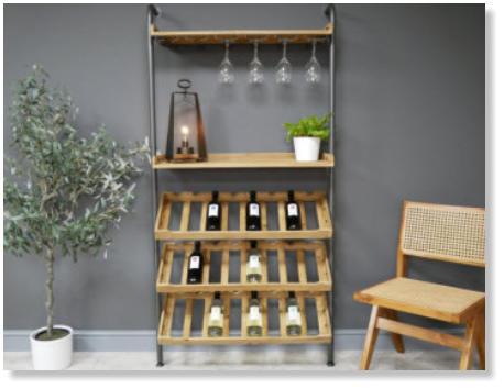 INDUSTRIAL LEAN TOO WINE CABINET H180 X W89 X D31 CM