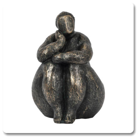 Athena Contemplating Feminine Form Resin Sculpture H20 x W13 x D13 CM