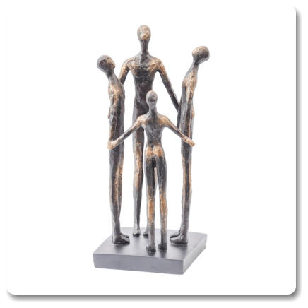 Family Circle Resin Sculpture H30 X W12 X D15 CM
