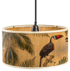 SMALL YANGZTE NATURAL BAMBOO PENDANT WITH TOUCAN DETAIL