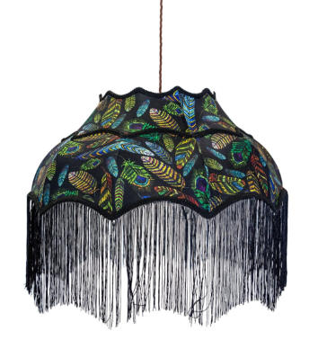 LARGE FEATHER DESIGN FRILLED LAMP SHADE