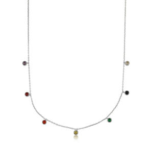 Iris Rainbow Stones Delicate Necklace 