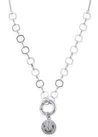 Silver Adriana Plated Mixed Chains Charm With Lock Necklace