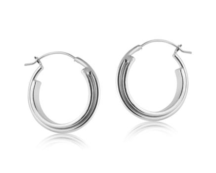 Silver Irina Plated Brass Circular Hoop Earrings