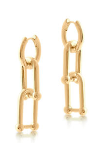 Renata Charm Hoop Earrings Gold Plated
