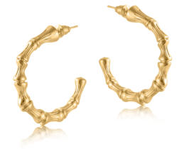 Summer Bamboo Plated Brass Earrings