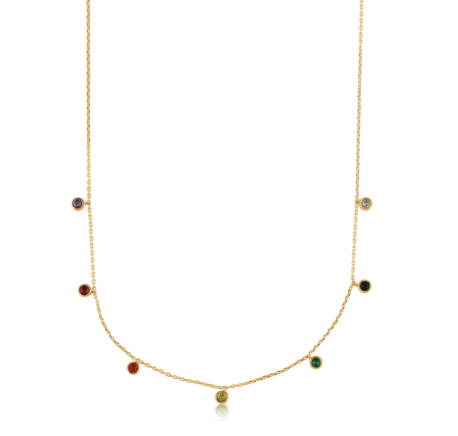 Iris Rainbow Stones Delicate Necklace 